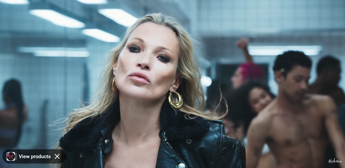 Kate Moss was featured in the clip