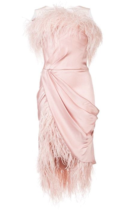 Marchesa feather dress 