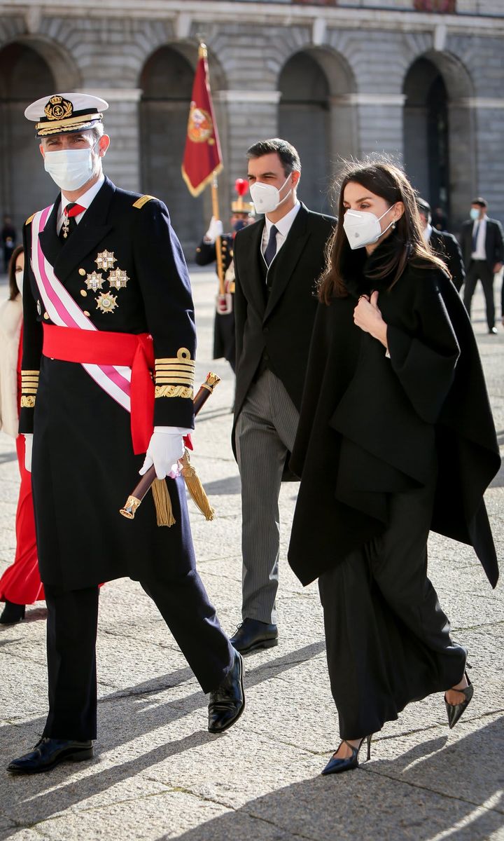 The outing marked Letizia's first public engagement of 2021