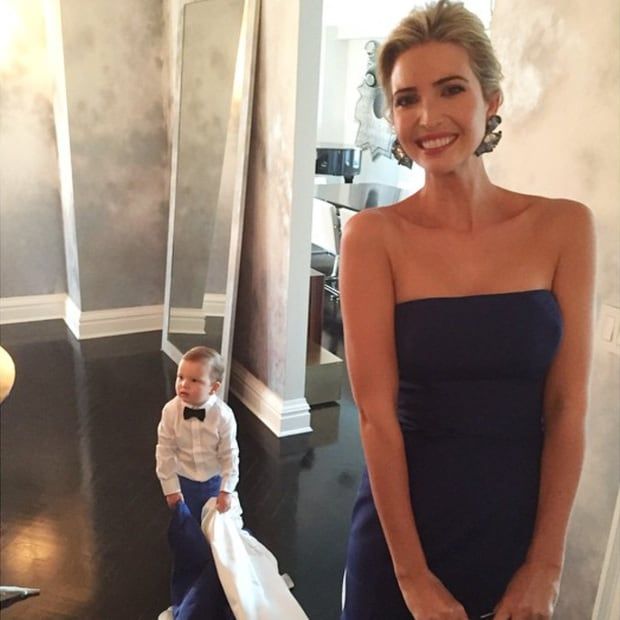Joseph assisted his mom with her gown's train before she attended the 2015 Met Gala.
<br>
Photo: Instagram.com/ivankatrump