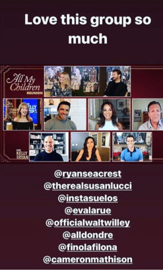 "All My Children" cast reunite for Kelly Ripa