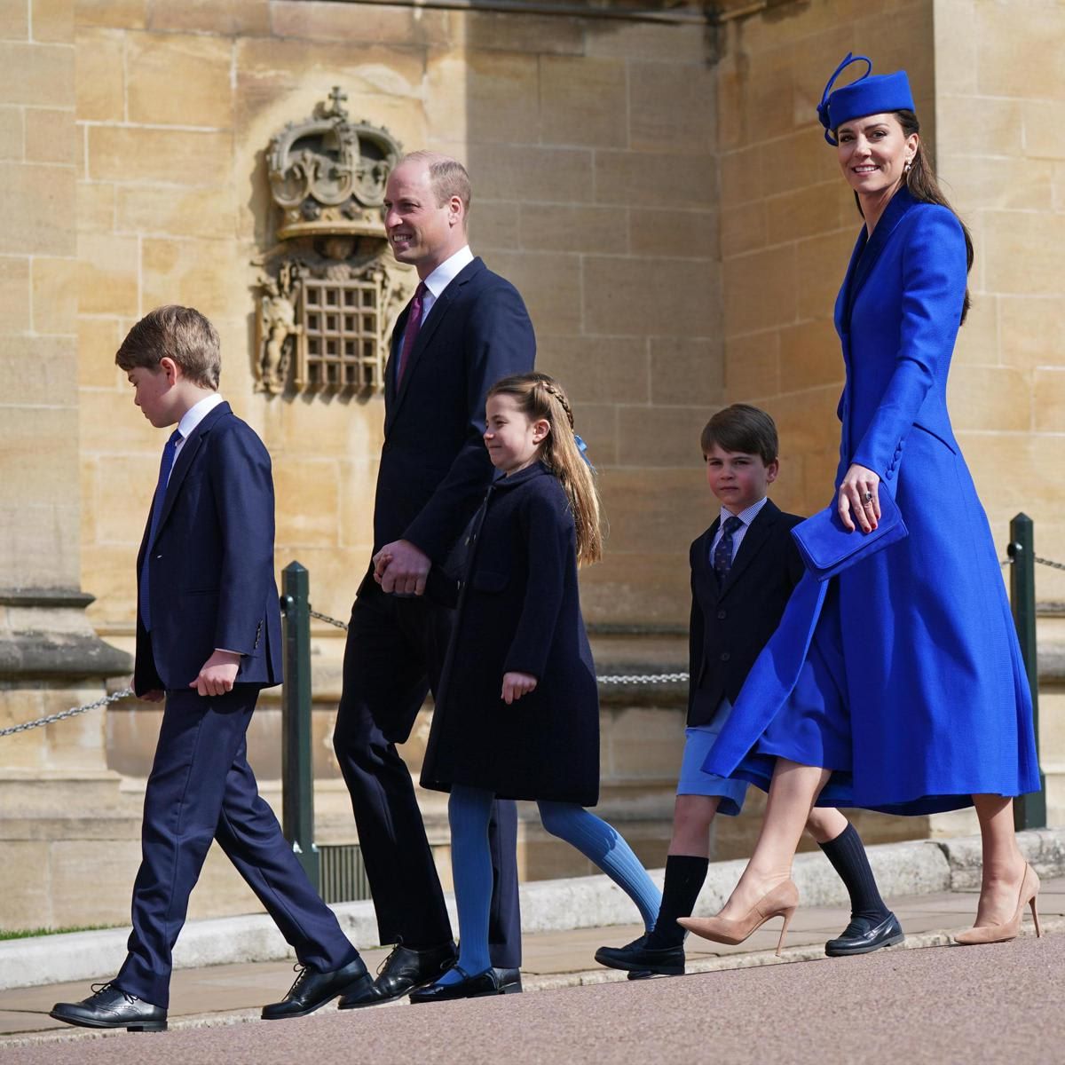 The Waleses coordinated in blue for Easter 2023
