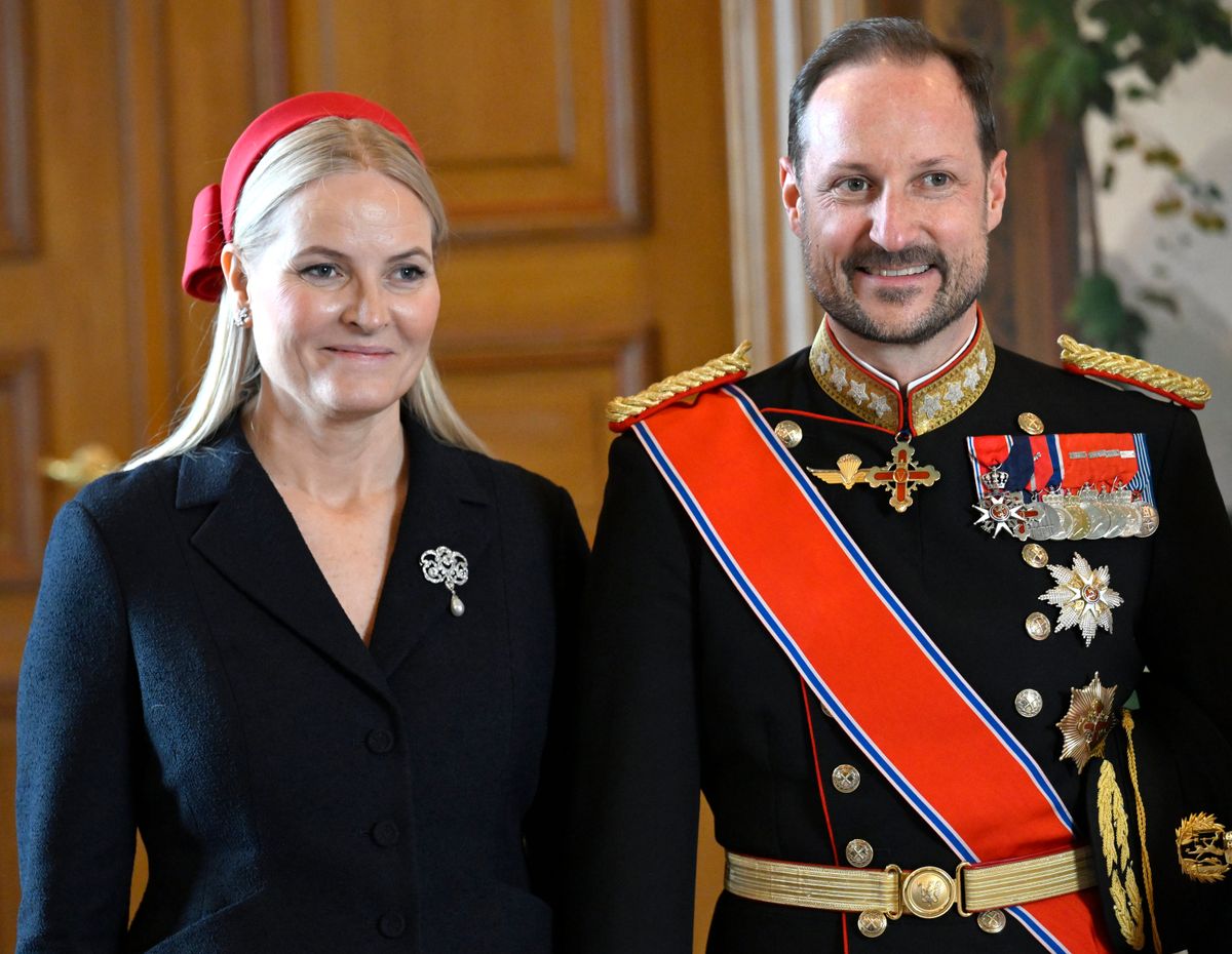 King Haakon and Queen Mette-Marit welcoming King Philippe and Queen Mathilde on a state visit to Norway