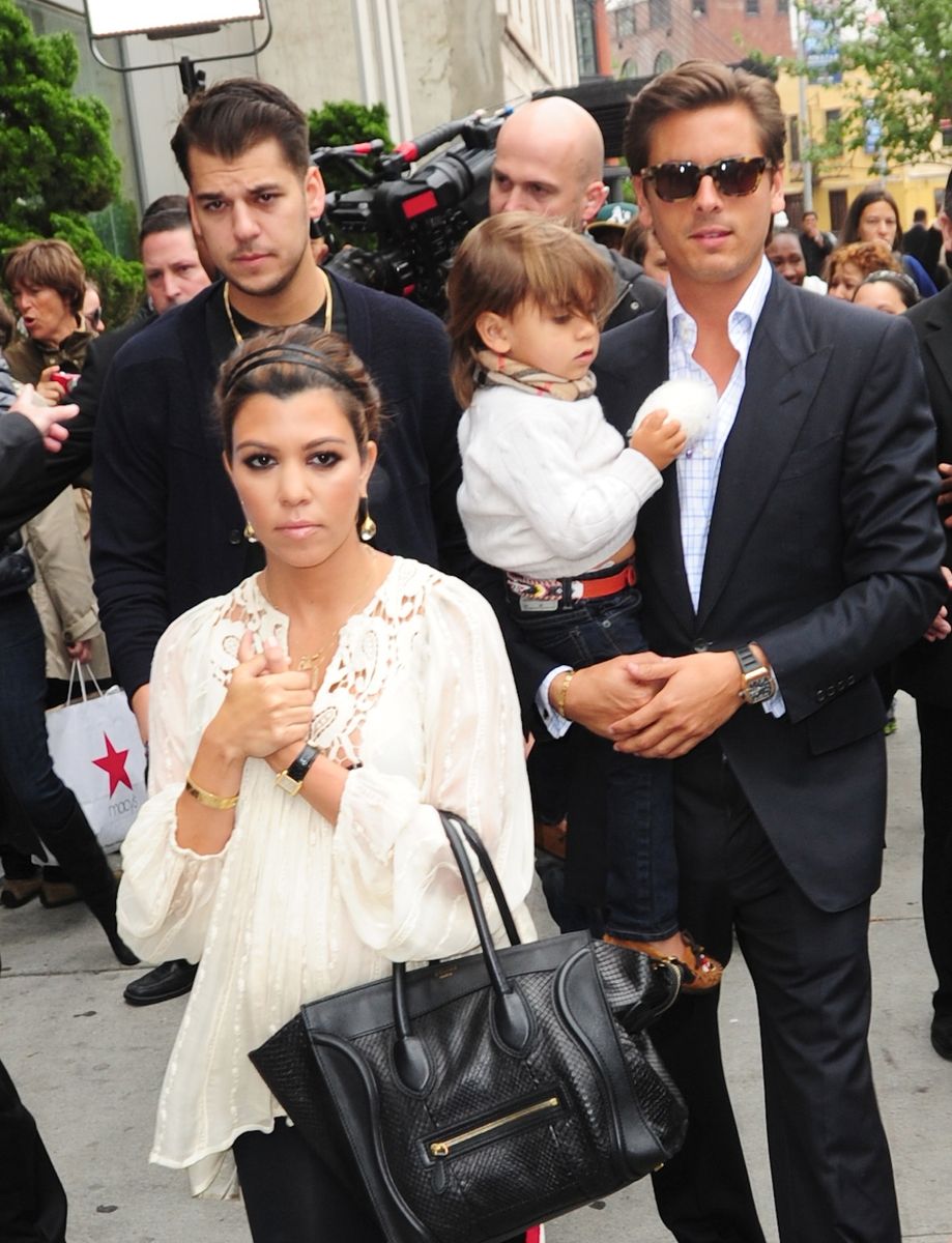 Rob Kardashian, Kourtney Kardashian, Scott Disick and Mason Disick, April 23, 2012