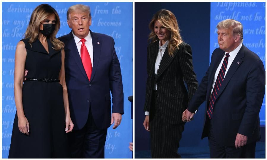 First Lady Melania Trump wore a face mask on stage at the final debate unlike the first one in September