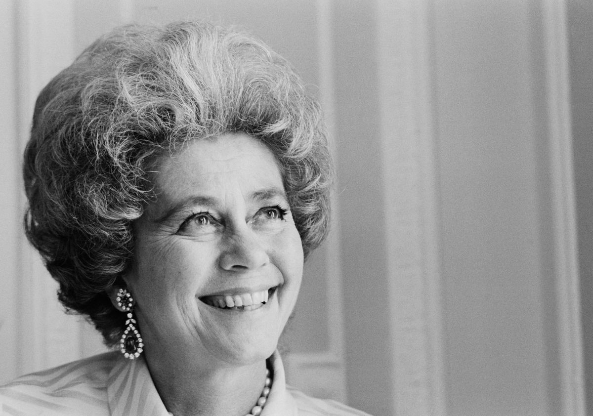 Queen Frederica of Greece, Princess Leonor's great-grandmother, pictured in London on June 19, 1969. The late queen reportedly gifted her daughter, Queen Sofía, the ruby and diamond earrings that Leonor wore at the 2026 Princess of Asturias Awards.