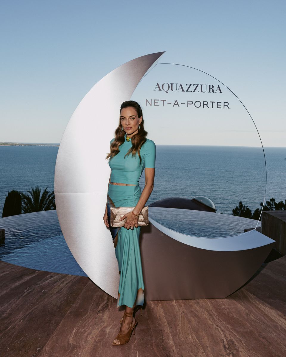 Princess Cleo Oettingen-Spielberg turned heads in a striking turquoise ensemble during the star-studded gathering overlooking the Mediterranean.