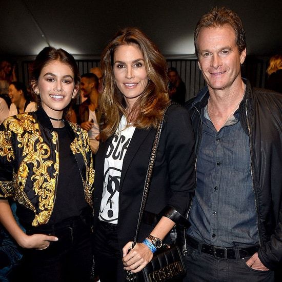 Cindy Crawford along with her husband and daughter (Kaia and Rande Gerber) attended the Moschino fashion show.
<br>
Photo: Kevin Winter/Getty Images