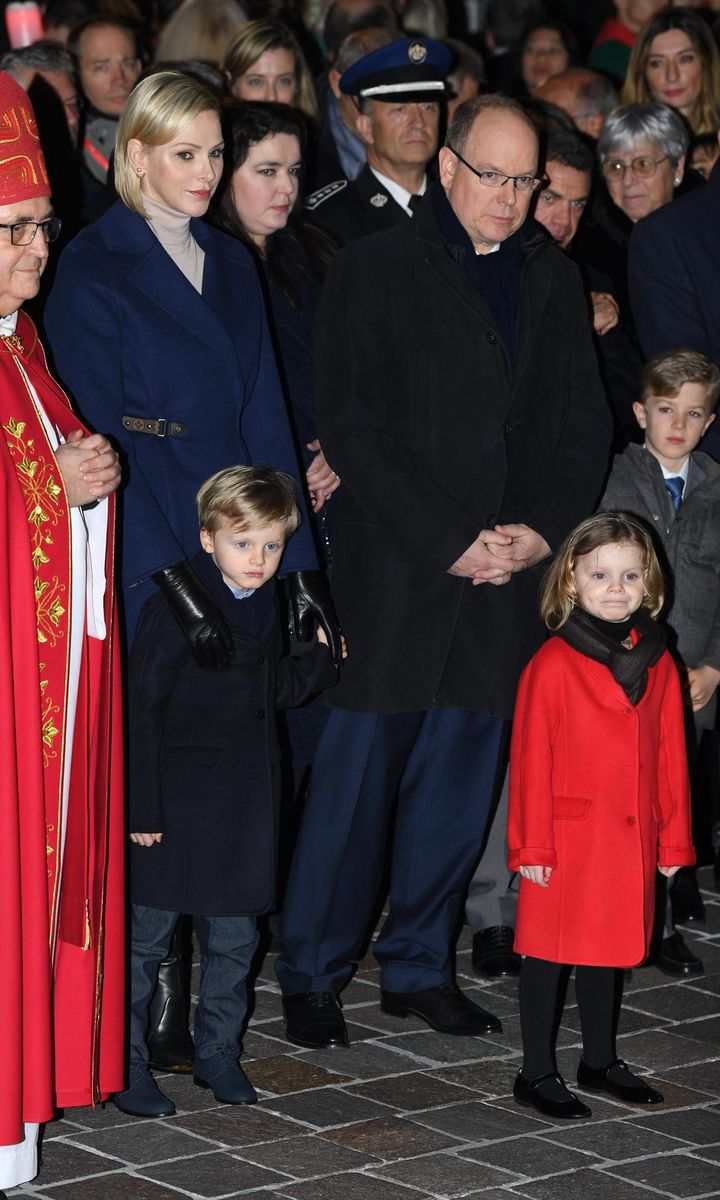 Gabriella made a colorful splash for her return to the boat burning ceremony wearing a red coat.