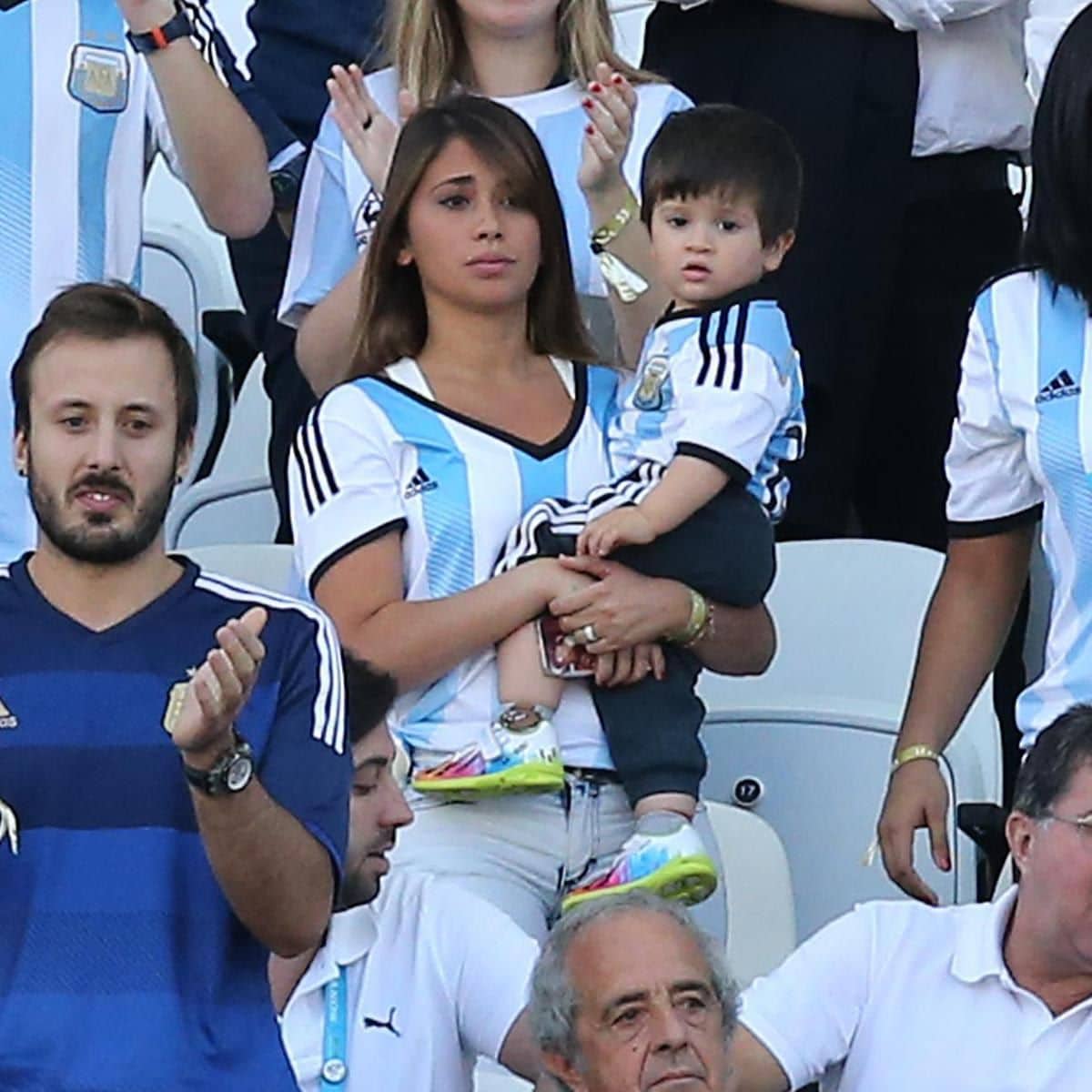 Antonela y Thiago en la Copa de Brasil 2014