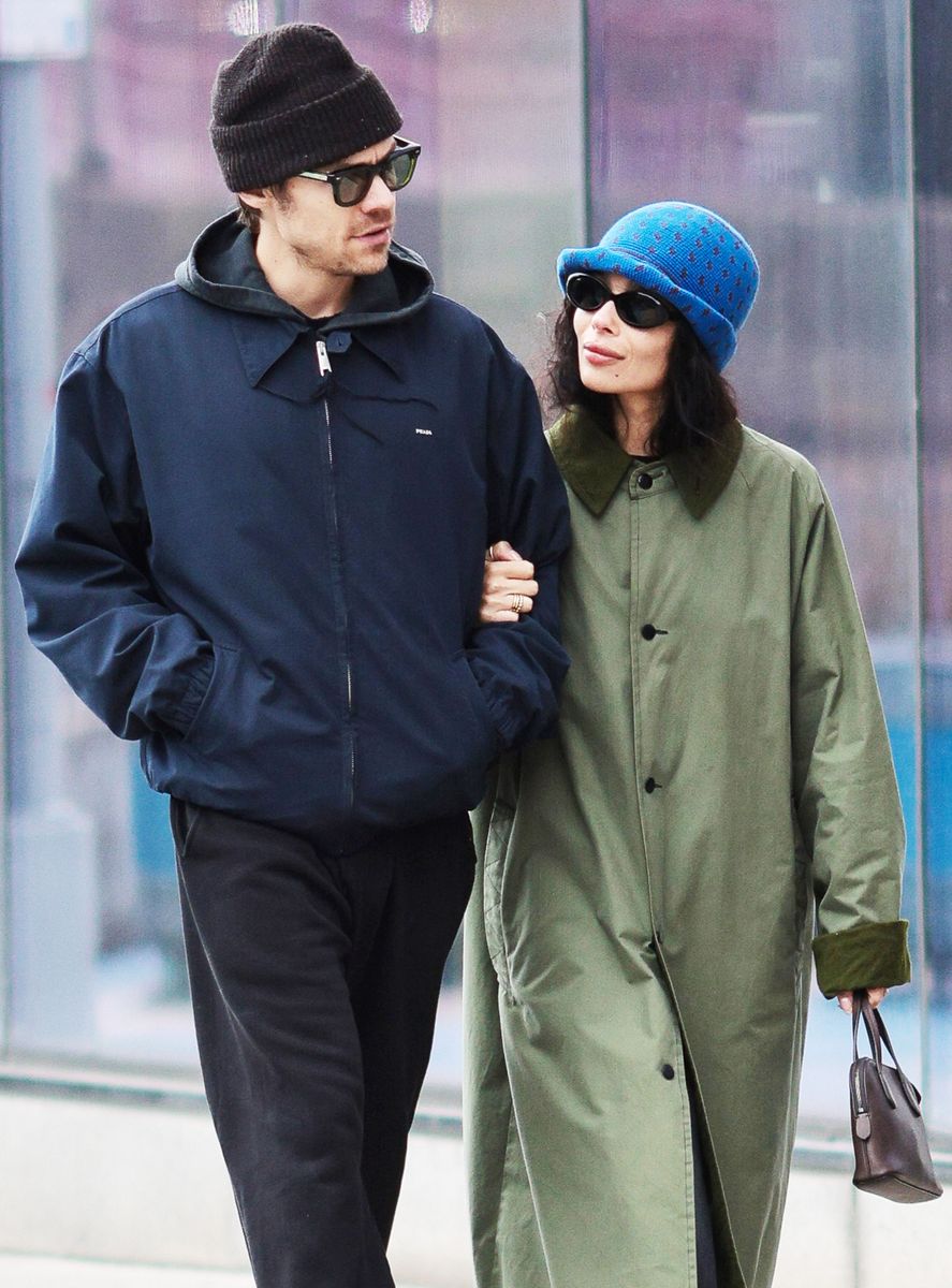 Harry Styles and Zoe Kravitz are pictured out on a stroll in New York City. 
