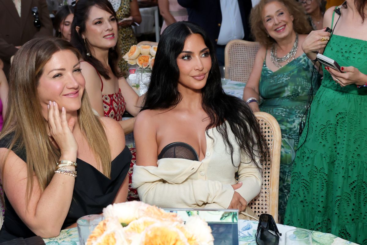 Allison Statter, Kim Kardashian and Maribel Moreno attend the 2026 This Is About Humanity Soiree