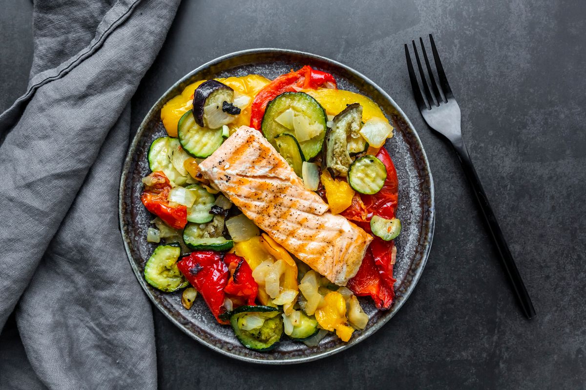 Victoria Beckham's favorite dinner is grilled fish and steamed vegetables; a great source of vitamins, minerals, and protein.