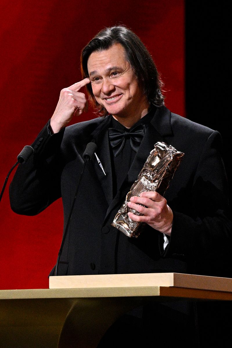 Jim Carrey accepts the Honorary Cesar Award during the 51st Cesar Film Awards at L'Olympia on February 26, 2026 in Paris, France. 
