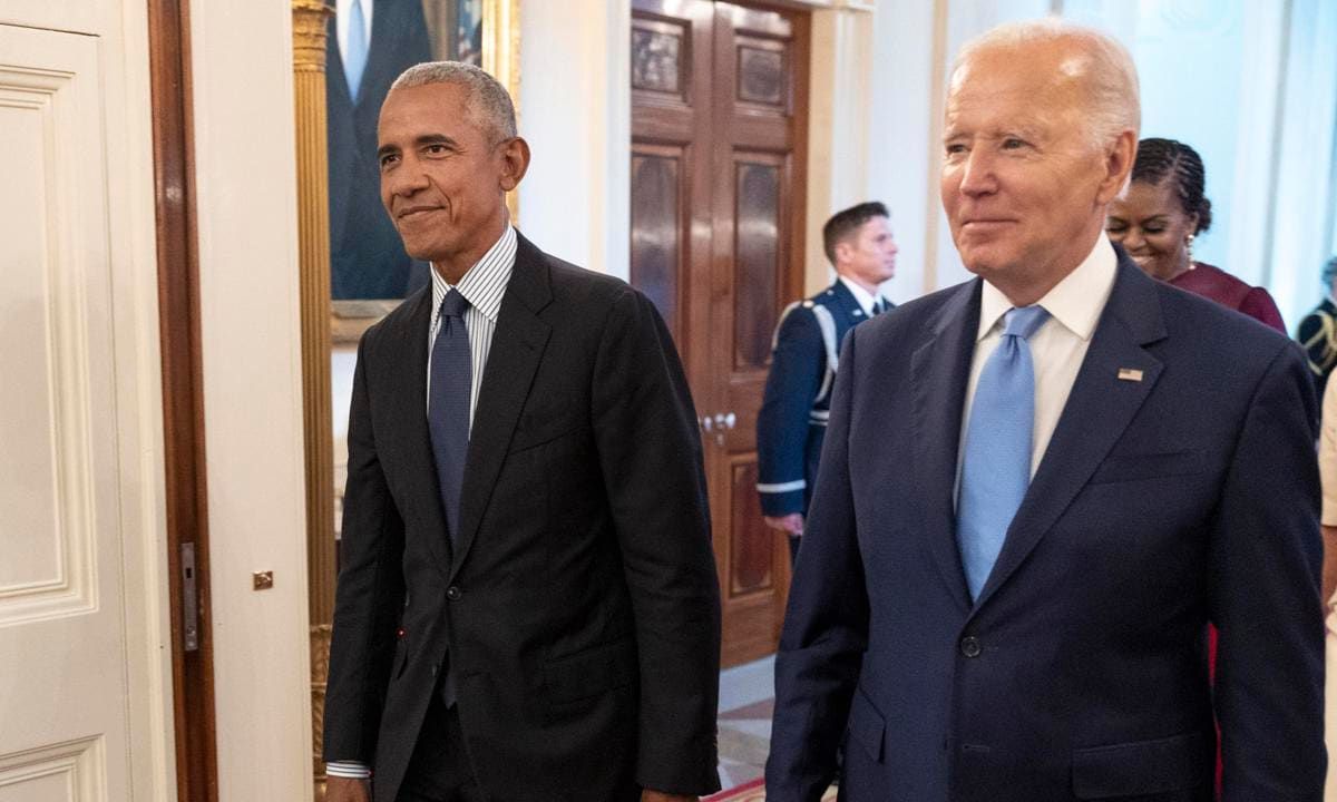 Barack And Michelle Obama Return To White House For Official Portrait Unveiling