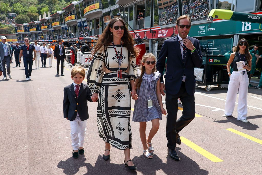 Maximilian Casiraghi, Tatiana Santo Domingo, India Casiraghi and Andrea Casiraghi attend the F1 Grand Prix of Monaco at Circuit de Monaco on May 28, 2023 in Monte-Carlo, Monaco. 