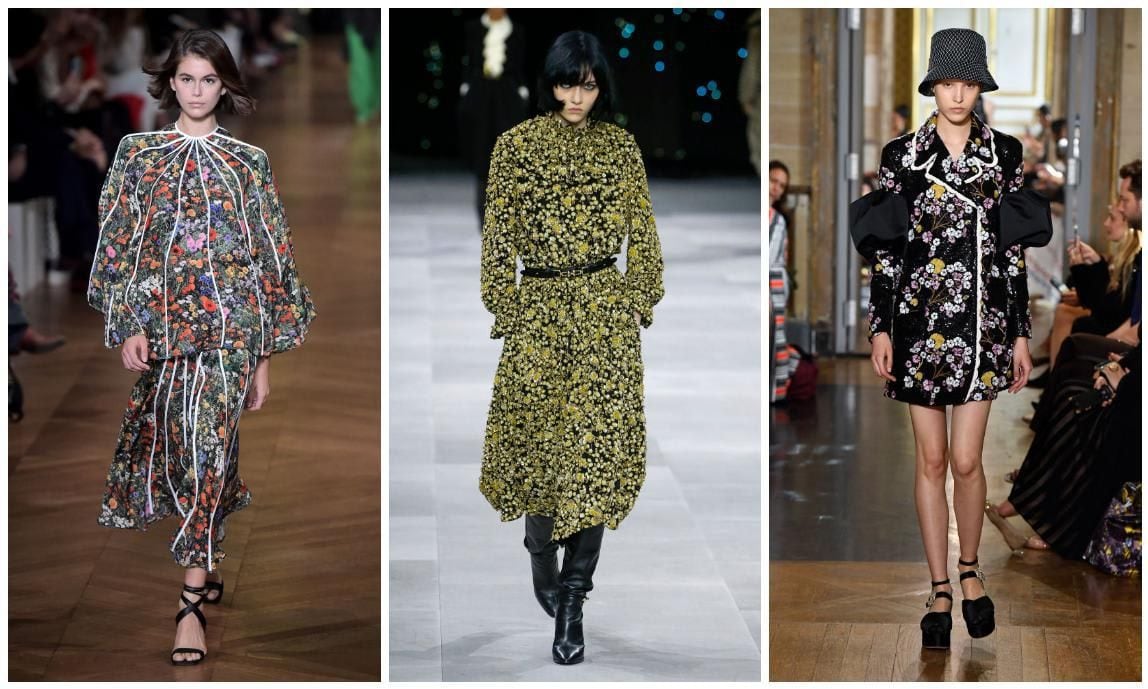 From left to right: the spring 2020 Stella McCartney, Celine, and Giambattista Valli runwaysn