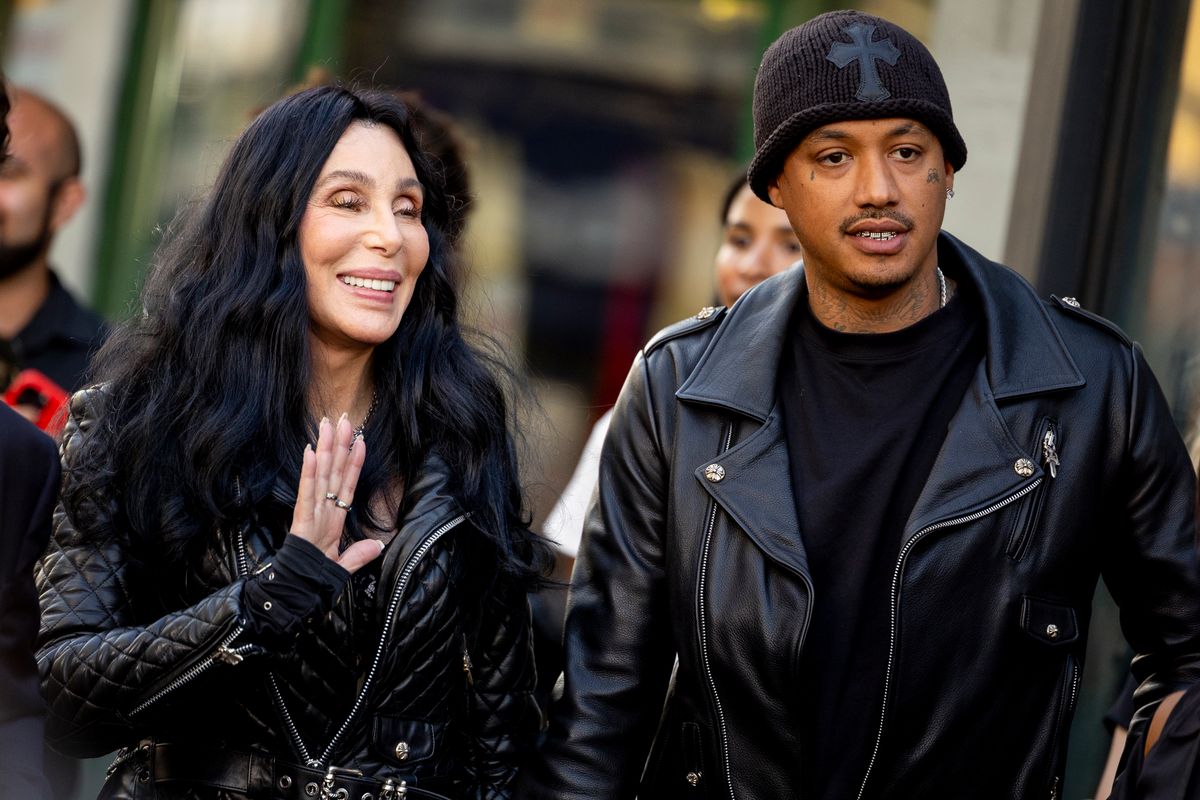 Cher and her boyfriend Alexander Edwards rock coordinated outfits Rome fashion show