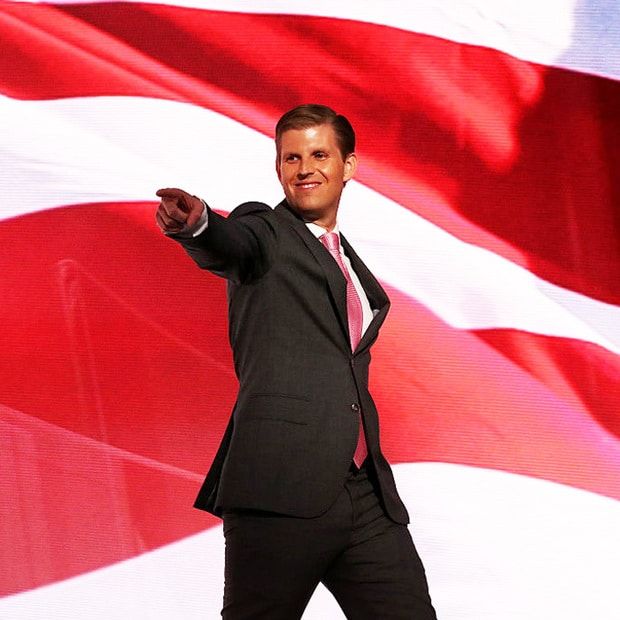 Eric Trump thanked his father at the convention for the life he has provided him with.
<br>
Photo: John Moore/Getty Images