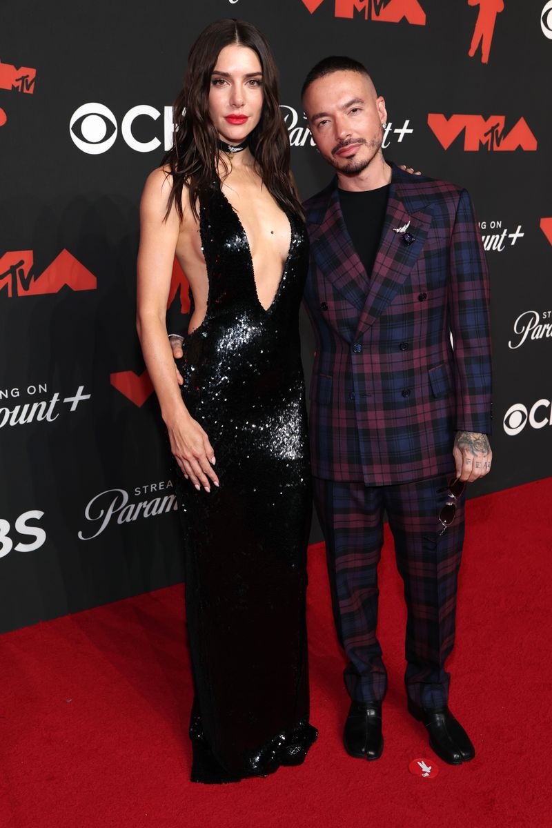 Valentina Ferrer and J Balvin attend the 2025 MTV Video Music Awards 