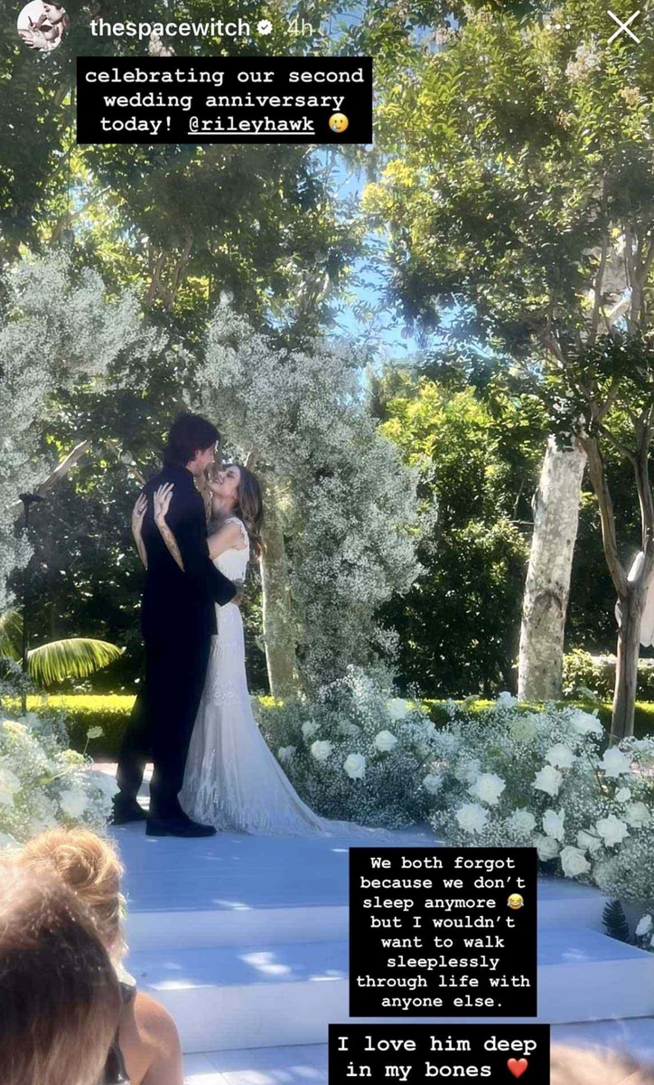 The couple tied the knot in October 2023, with a ceremony officiated by Michael Stipe, frontman of R.E.M. and Frances’ godfather.