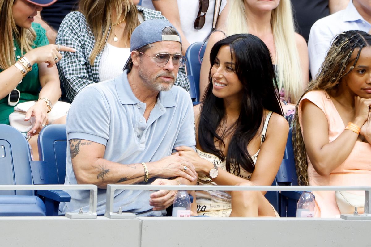 Brad Pitt and Ines de Ramon attend the women's final