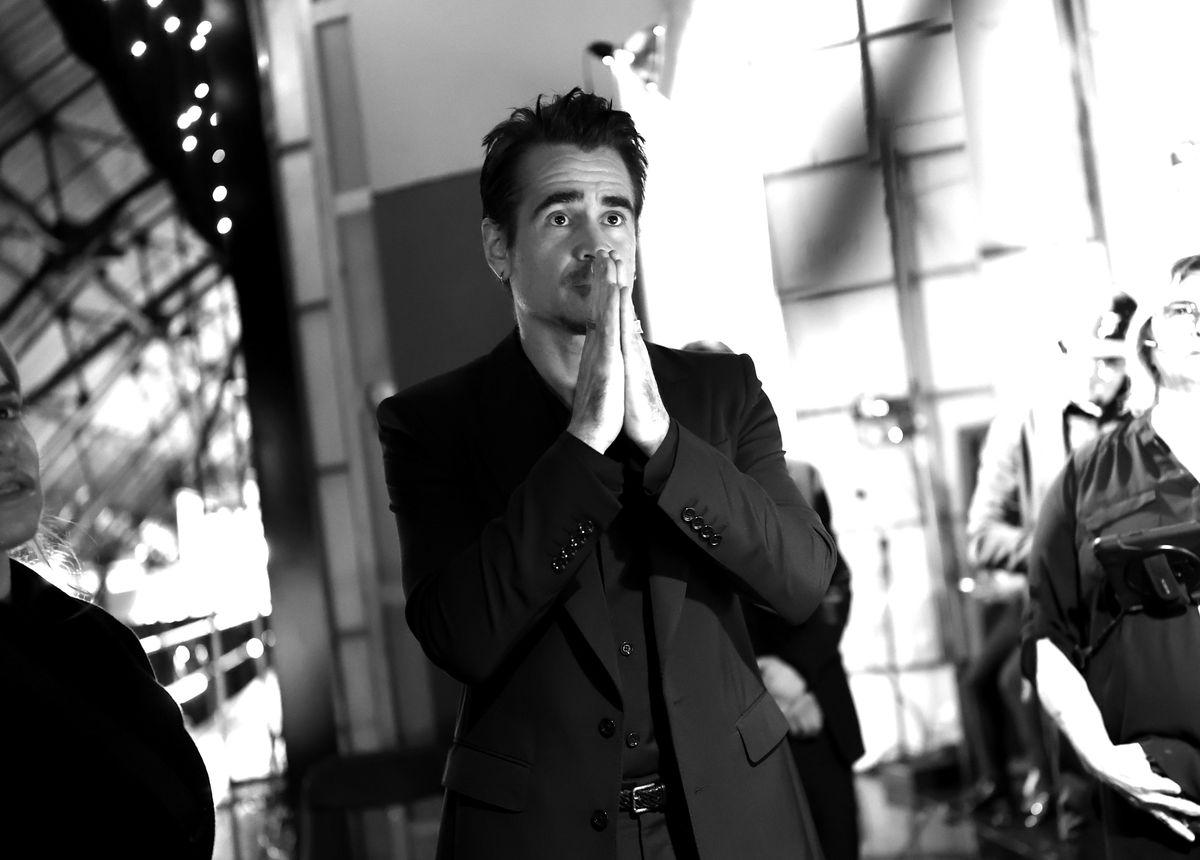Colin Farrell backstage during the 30th Annual Critics Choice Awards at Barker Hangar on February 07, 2025 in Santa Monica, California.  (Photo by Matt Winkelmeyer/Getty Images for Critics Choice Association)