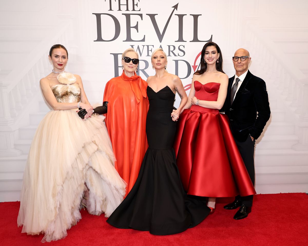 Emily Blunt, Meryl Streep, Lady Gaga, Anne Hathaway and Stanley Tucci attend the world premiere of The Devil Wears Prada 2.