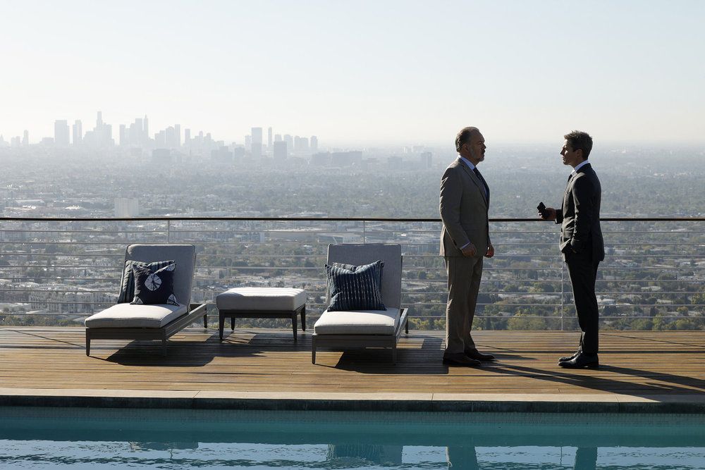 SUITS L.A. -- "Pilot" Episode 101 -- Pictured: (l-r) Rob Nagle as Greg Litvak, Stephen Amell as Ted Black -- (Photo by: Jordin Althaus/NBC) 