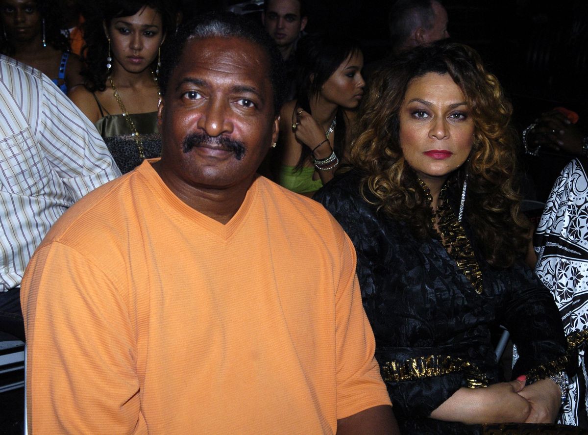 Mathew Knowles and Tina Knowles during 2004 MTV Video Music Awards - Backstage and Audience at American Airlines Arena in Miami, Florida, United States. (Photo by Jeff Kravitz/FilmMagic)