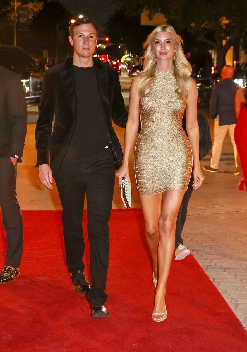 Ivanka Trump and Jared Kushner are spotted arriving at Carbone Beach in Miami Beach for the second day of Miami F1