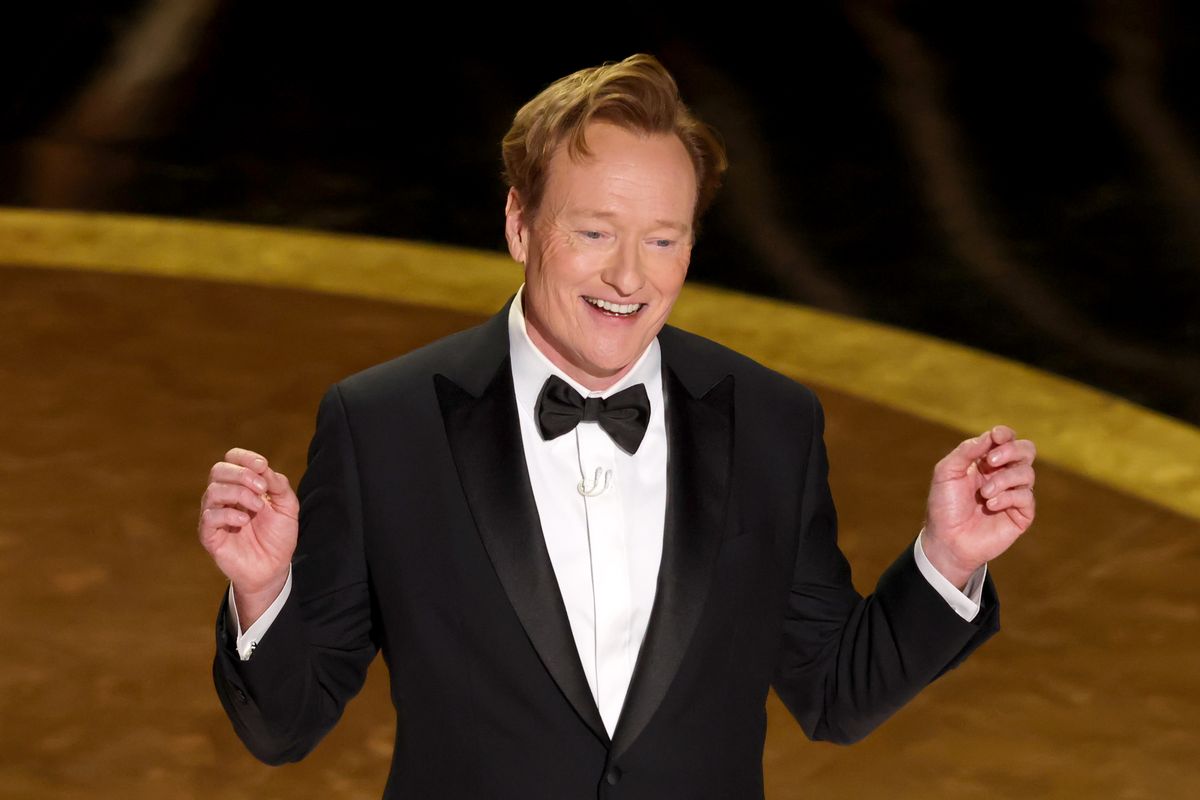 Host Conan O'Brien speaks onstage during the 97th Annual Oscars