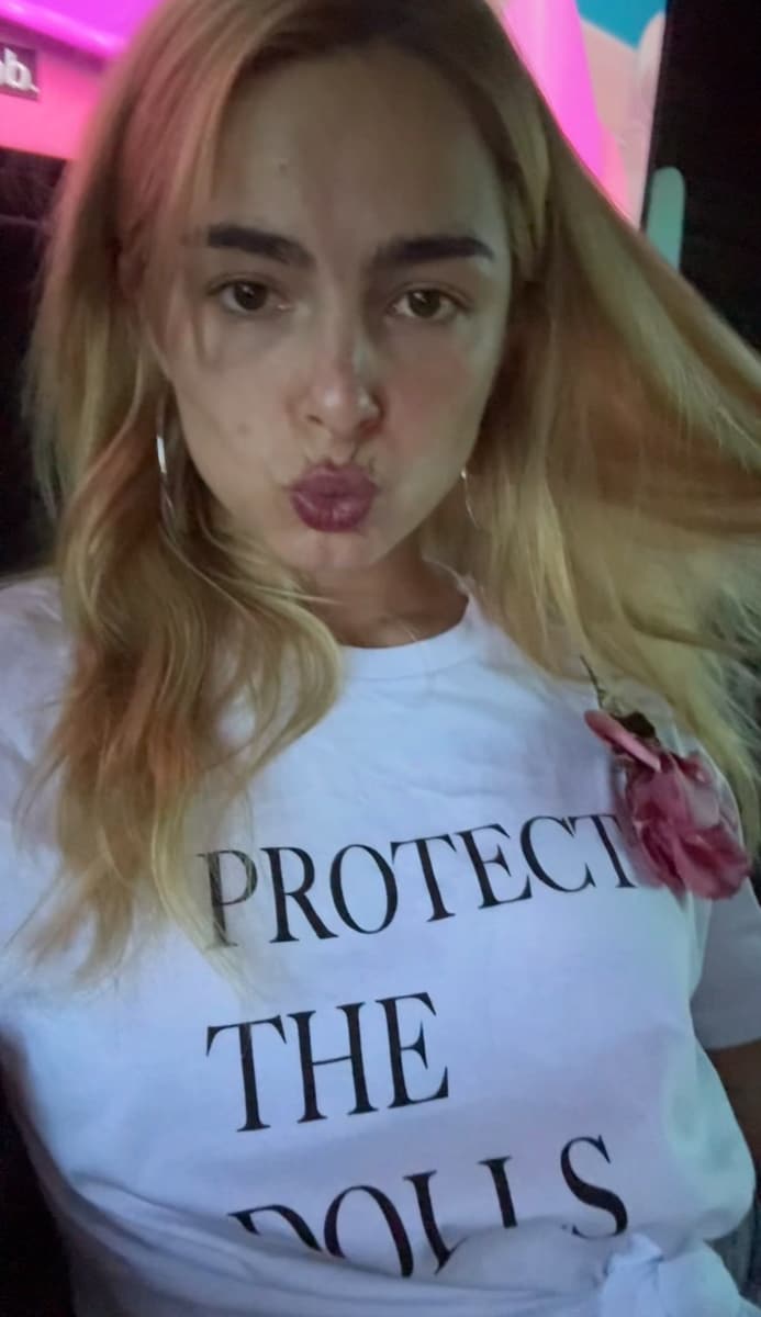 Addison Rae wearing a ‘Protect the Dolls’ T-Shirt