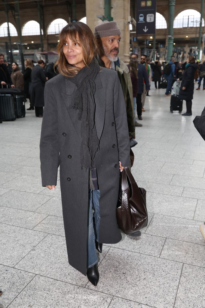 Halle Berry’s effortless Parisian look includes curtain bangs