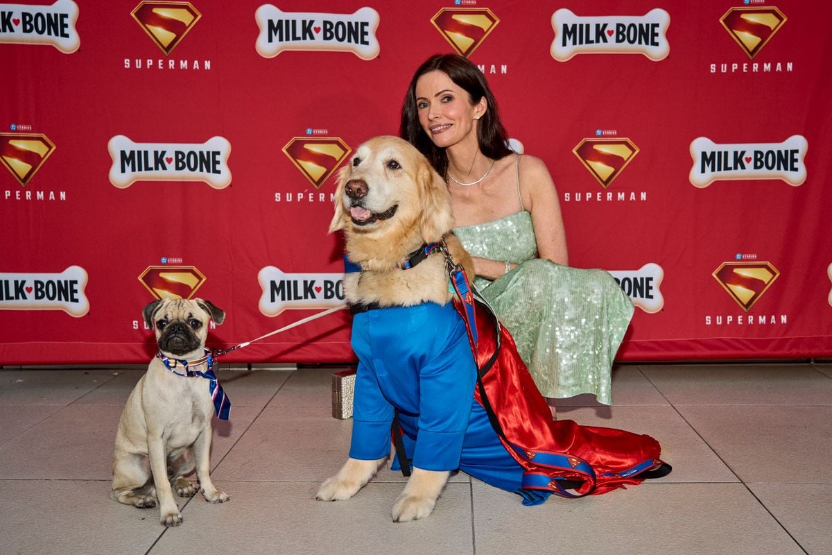 Elizabeth Tulloch, star of Superman & Lois, served as the evening’s host and brought along her own four-legged sidekick.