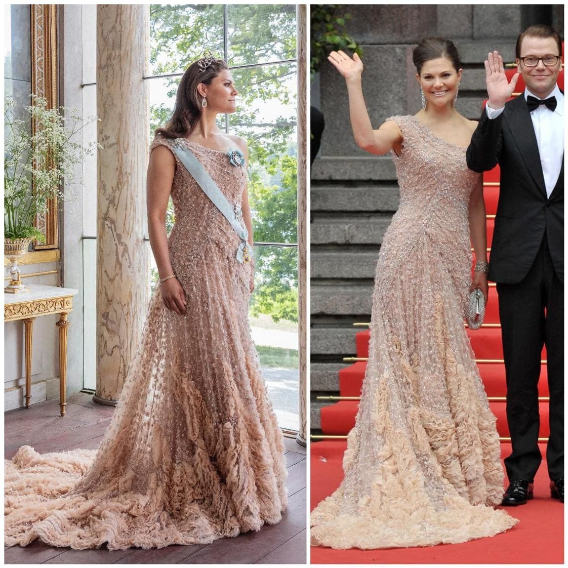 Crown Princess Victoria of Sweden recycled her pre wedding gala dress from 2010