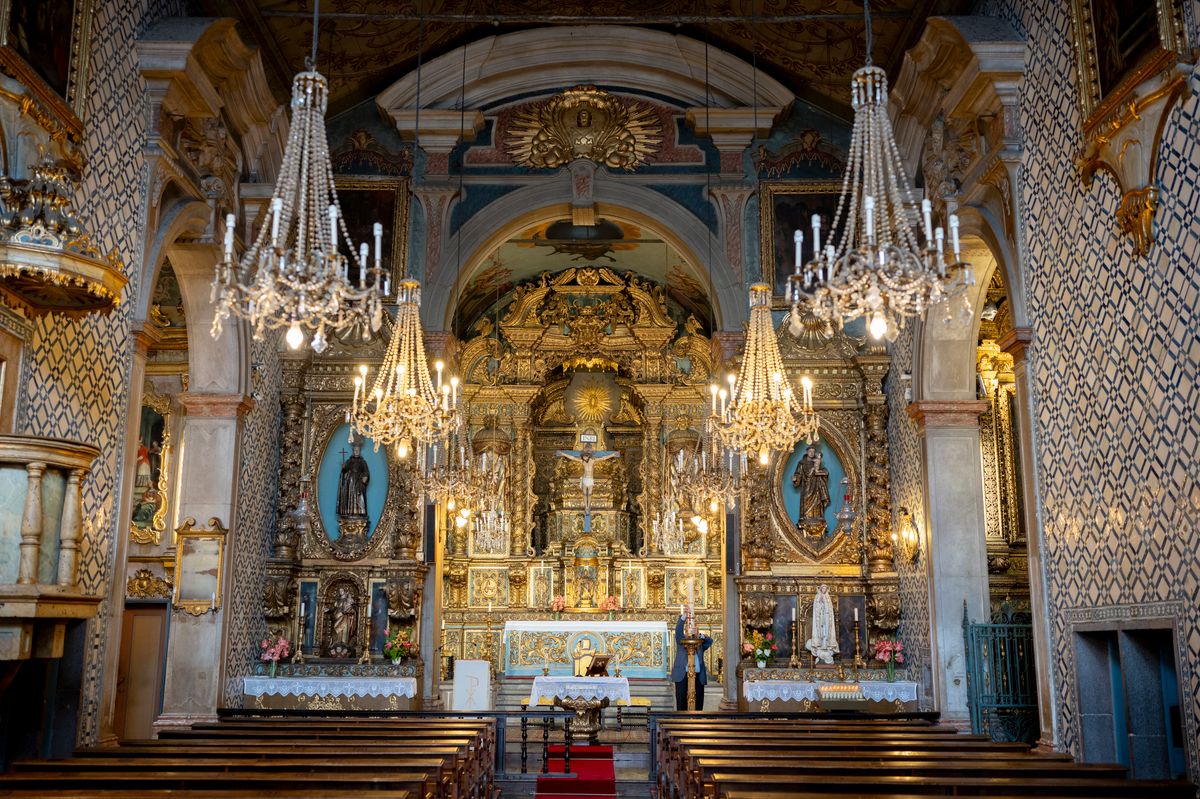 An interior of the Igreja de Sau Pedro (church) in Funchal, Madeira, Portugal.
