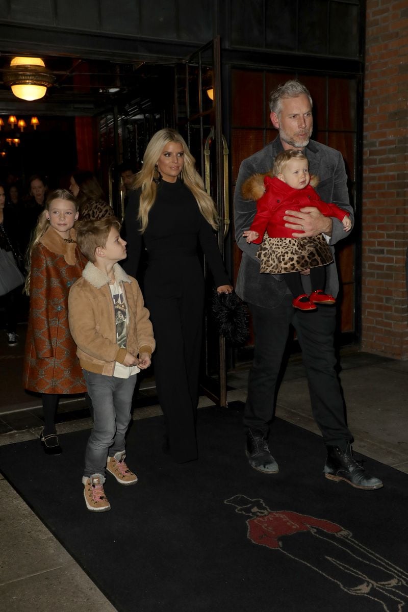 Jessica Simpson, Eric Johnson and their children Maxwell Drew Johnson, Ace Knute Johnson and Birdie Mae Johnson.