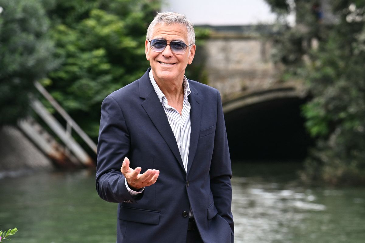 George Clooney arrives at the Excelsior pier during the 82nd Venice International Film Festival at Venice Lido, on August 27, 2025. (Photo by Stefano RELLANDINI / AFP) (Photo by STEFANO RELLANDINI/AFP via Getty Images)