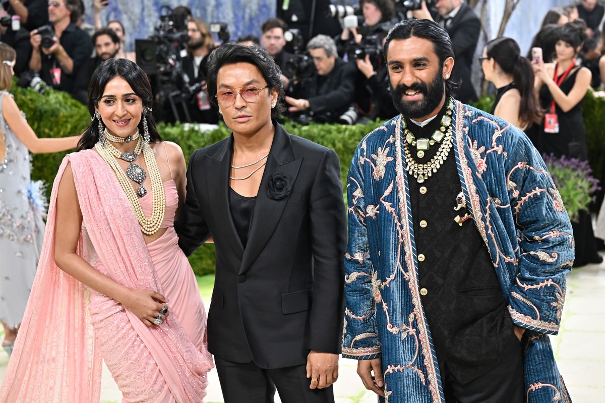 Princess Gauravi Kumari of Jaipur, Prabal Gurung and Maharaja Sawai Padmanabh Singh at The 2026 Met Gala 