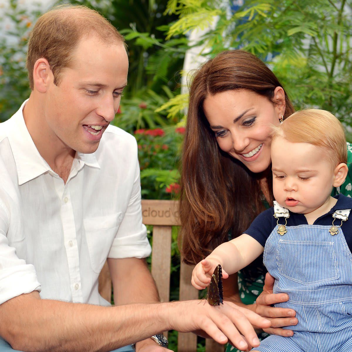 William and Kate have proven to be hands-on parents. The Duchess, pictured with son George during a visit to the Sensational Butterflies exhibition at the Natural History Museum in London, has spoken about how her childhood has impacted the way she is raising her children.