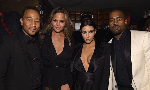 John, Chrissy, Kim and Kanye went baby shopping together.
Photo: Getty Images