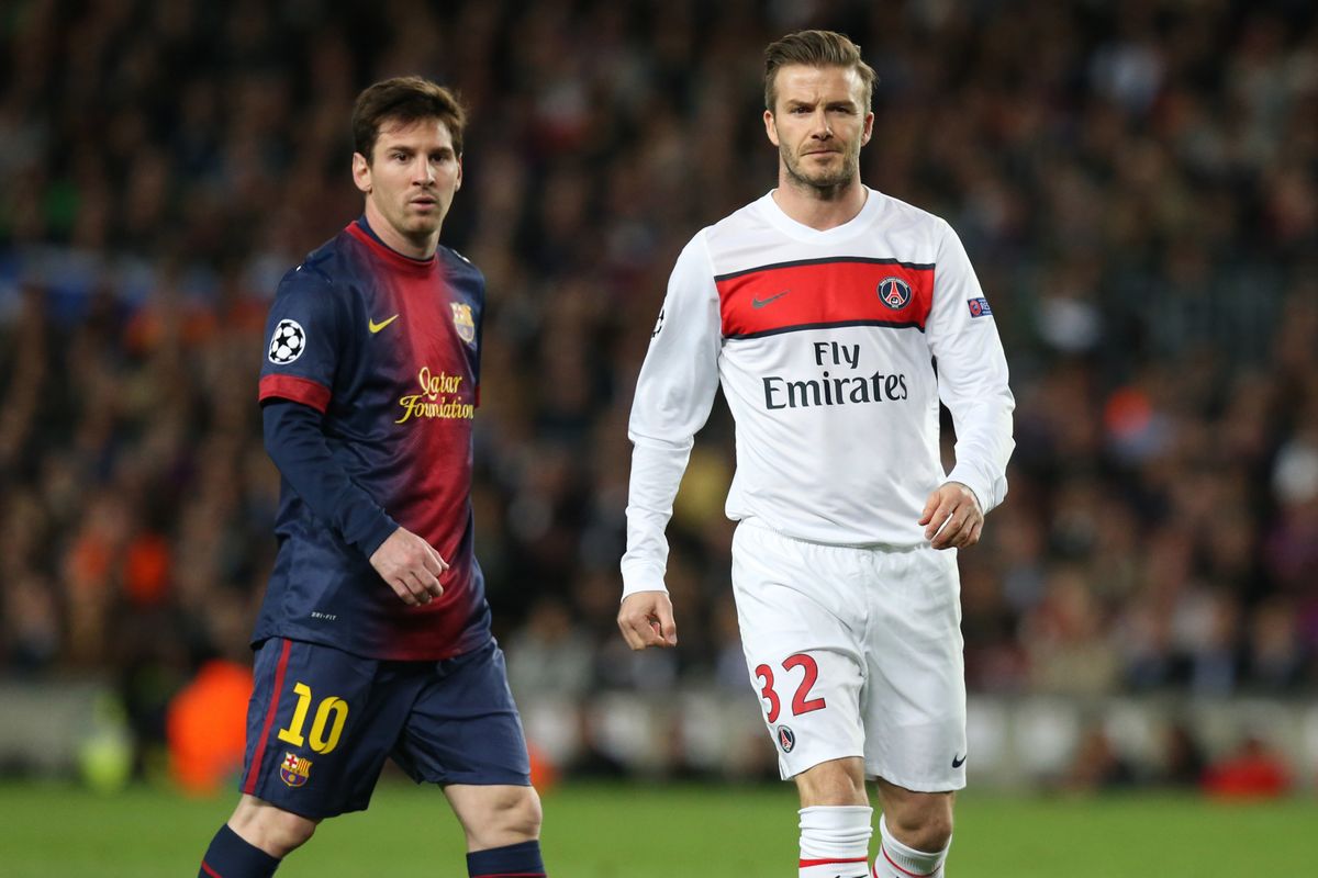 Beckham and Messi played against each other on rare occasions