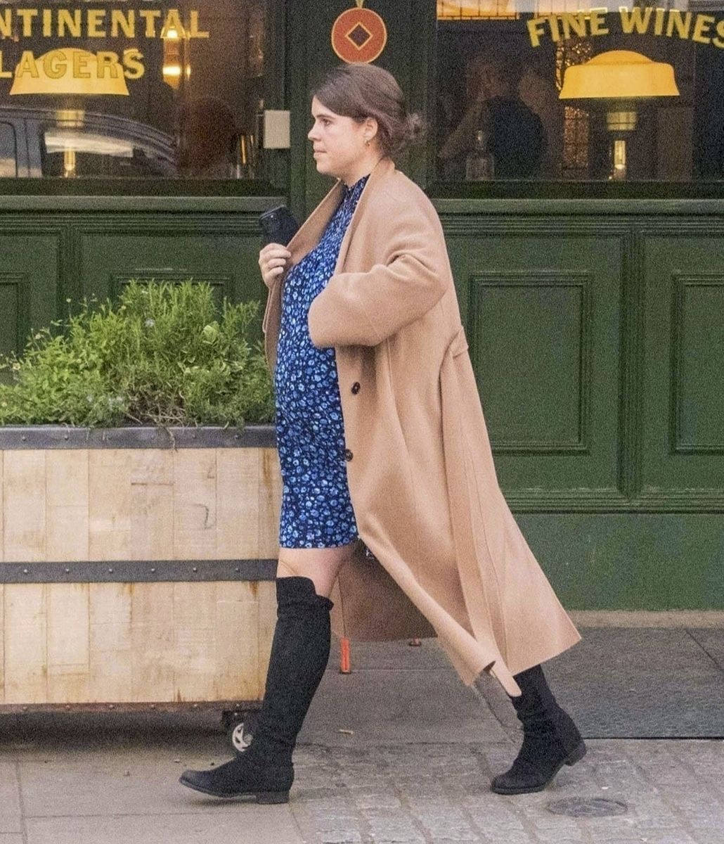 Princess Eugenie pictured outside of a Notting Hill pub in April 2023