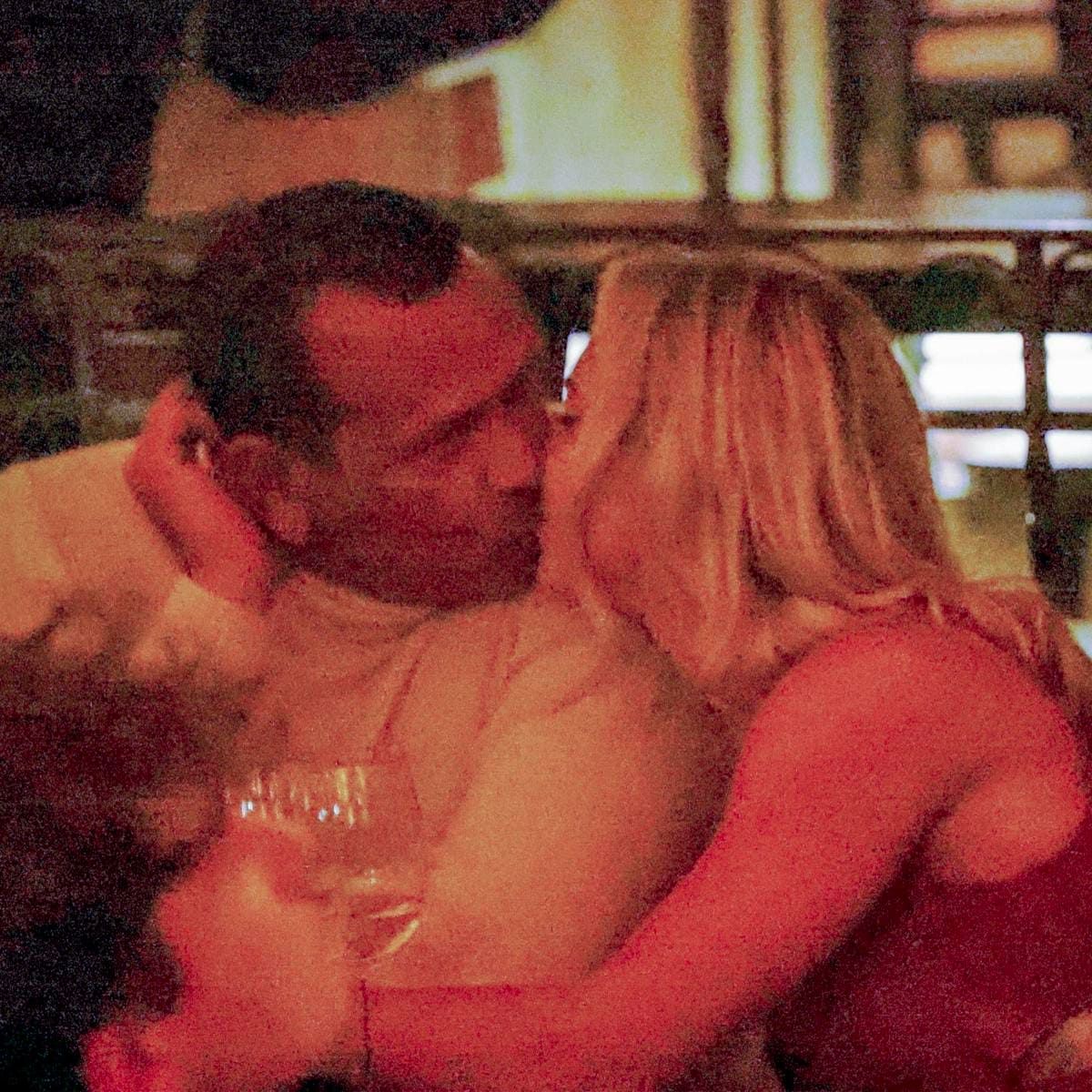 Alex Rodriguez and Kathryne Padgett kissing