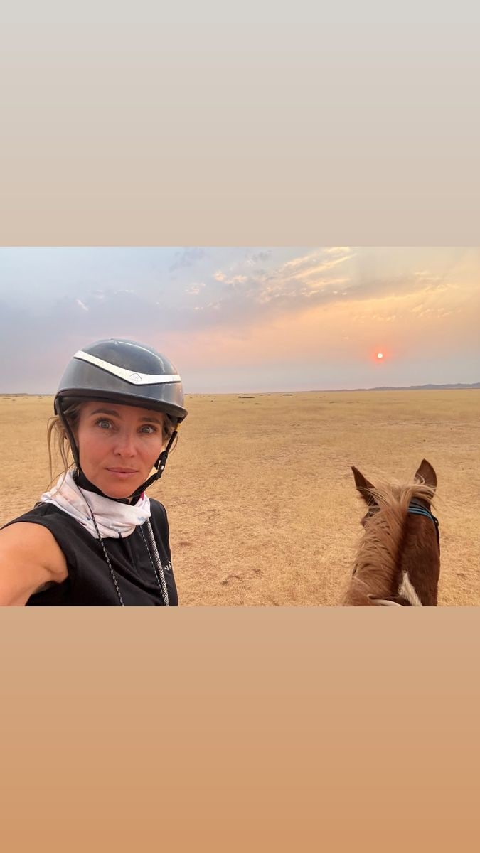 The actress took in the beautiful sights and skies 