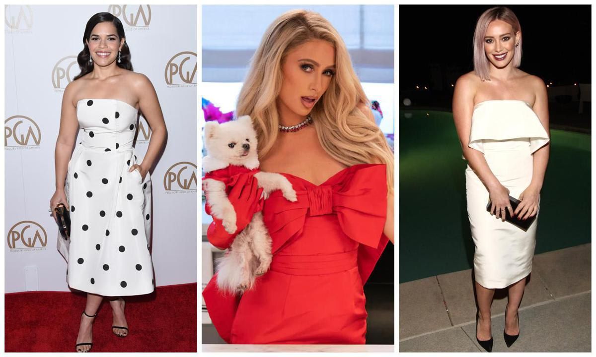 America Ferrera, Paris Hilton and Hilary Duff wearing Alexia María creations