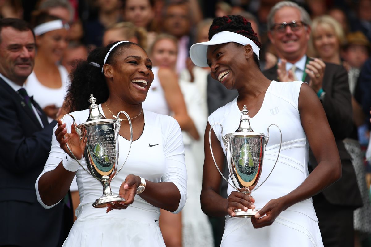 Serena and Venus Williams at the 2016 Wimbledon finals