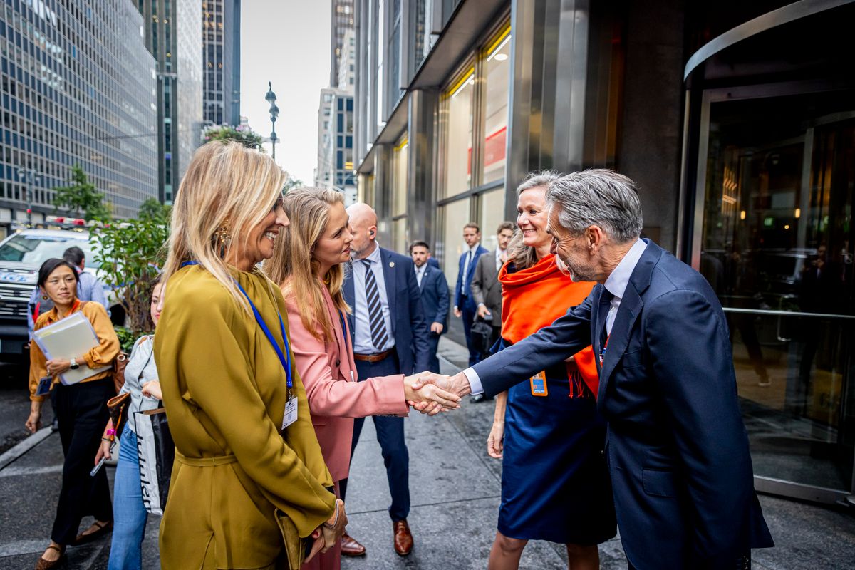 Queen Maxima of The Netherlands and Princess Amalia of The Netherlands with Dutch Prime Minister Dick Schoof