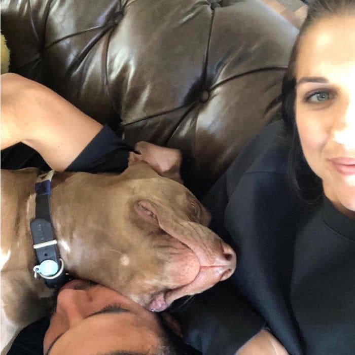 Alex Morgan and husband Servando Carrasco with their doggie